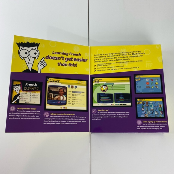 NEW French for Dummies 2001 educational 2 CD-ROM disc set - Picture 3 of 4